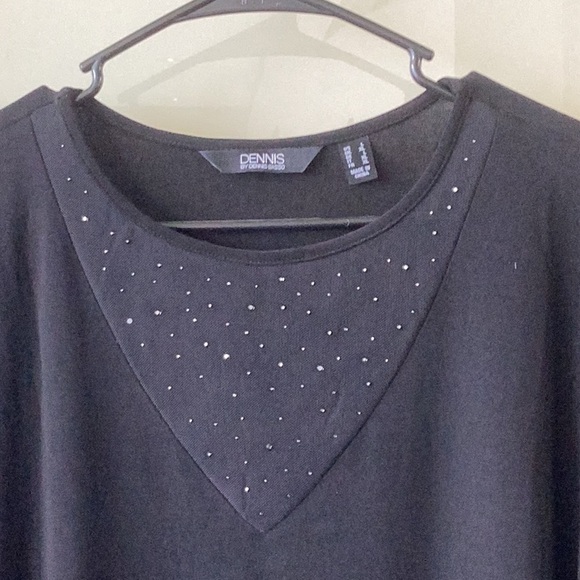 Beautiful black long sleeve shirt with tiny sparkles, new - Picture 3 of 4
